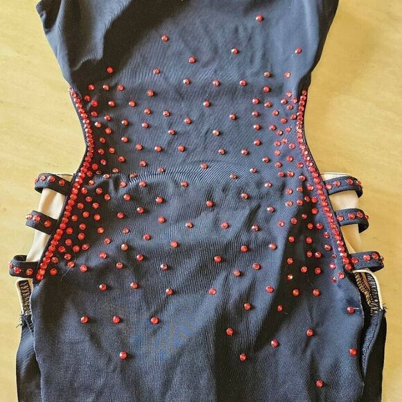 Weissman custom costume NWOT child medium black with red rhinestones contemporar - Picture 2 of 8